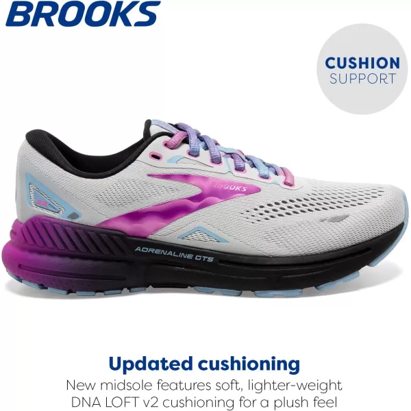 Brooks Womens Adrenaline GTS 23 Supportive Running ShoeDawn BluePurple CactusBlack