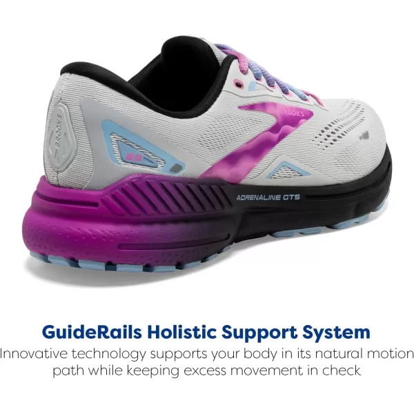 Brooks Womens Adrenaline GTS 23 Supportive Running ShoeDawn BluePurple CactusBlack