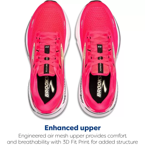 Brooks Womens Adrenaline GTS 23 Supportive Running ShoeDiva PinkYellowBlack