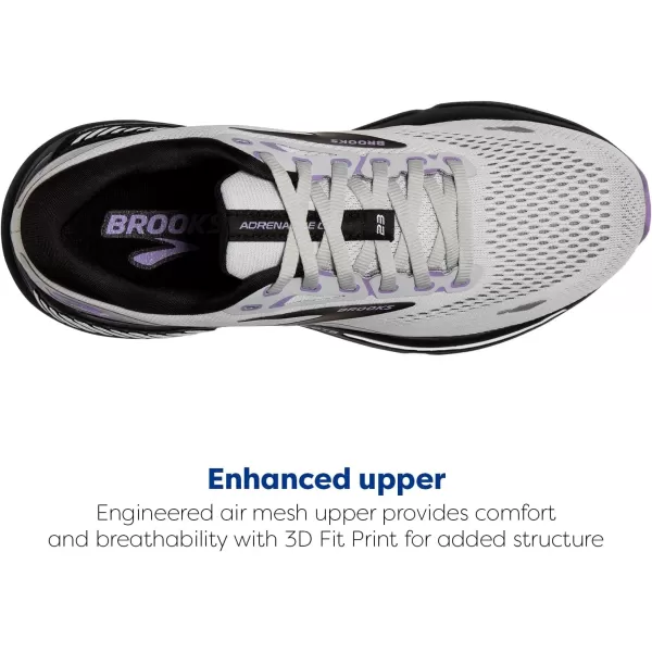 Brooks Womens Adrenaline GTS 23 Supportive Running ShoeGreyBlackPurple