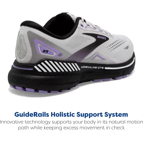Brooks Womens Adrenaline GTS 23 Supportive Running ShoeGreyBlackPurple