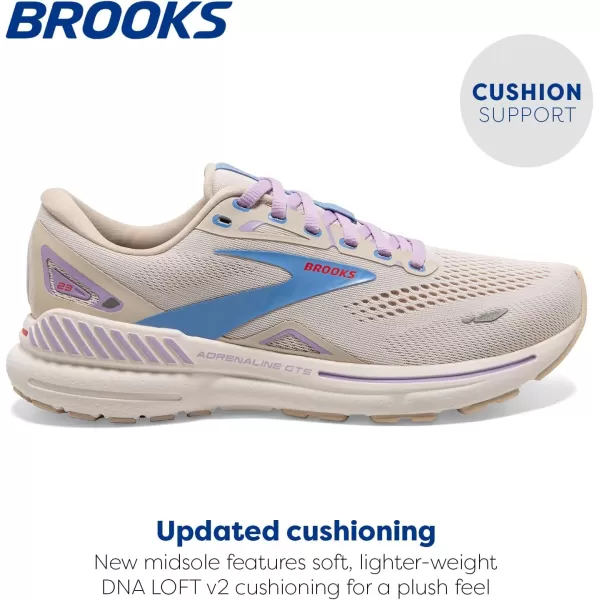 Brooks Womens Adrenaline GTS 23 Supportive Running ShoeParchmentWhiteVista