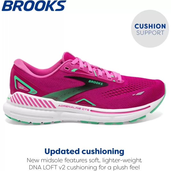 Brooks Womens Adrenaline GTS 23 Supportive Running ShoePinkFestival FuchsiaBlack