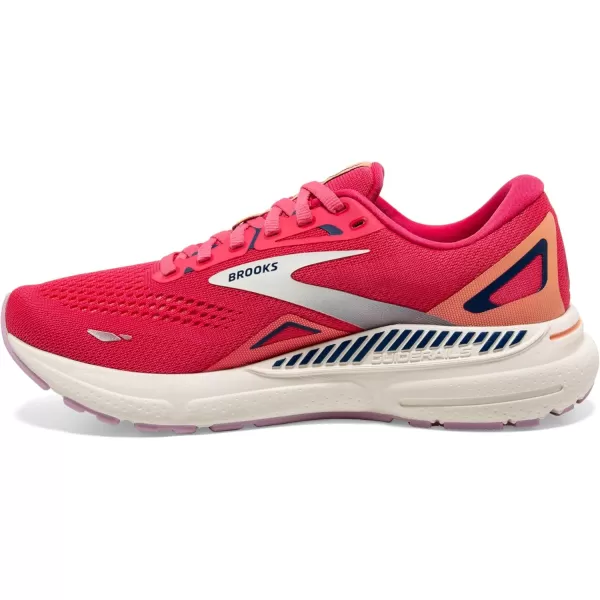 Brooks Womens Adrenaline GTS 23 Supportive Running ShoeRaspberryPapayaBlue