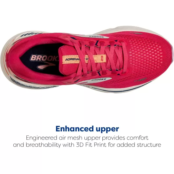 Brooks Womens Adrenaline GTS 23 Supportive Running ShoeRaspberryPapayaBlue