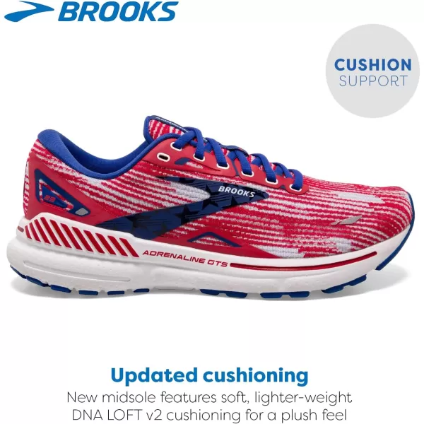 Brooks Womens Adrenaline GTS 23 Supportive Running ShoeSurfWhiteTango