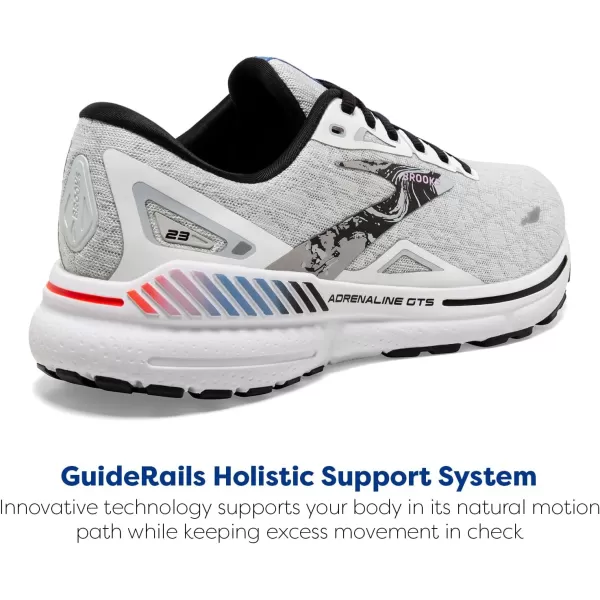 Brooks Womens Adrenaline GTS 23 Supportive Running ShoeWhiteBlackOrchid Bouquet