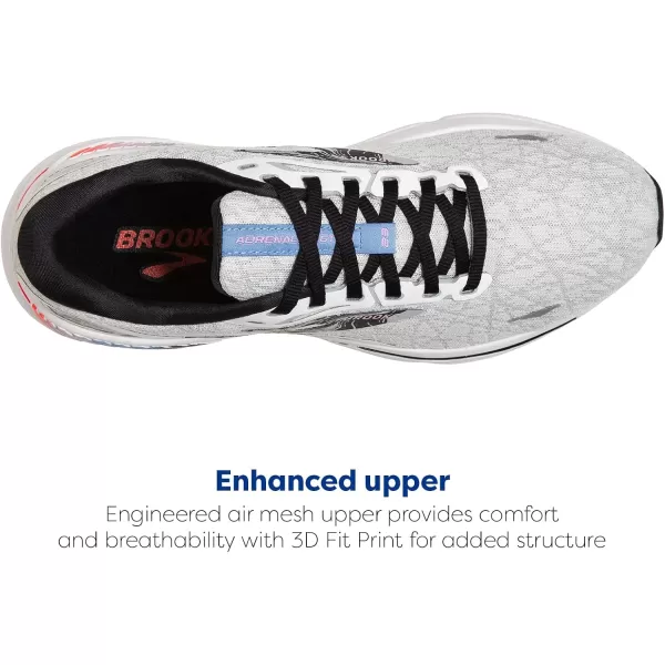 Brooks Womens Adrenaline GTS 23 Supportive Running ShoeWhiteBlackOrchid Bouquet