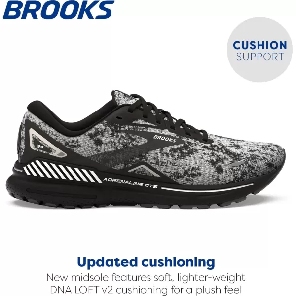 Brooks Womens Adrenaline GTS 23 Supportive Running ShoeWhiteGreyBlack