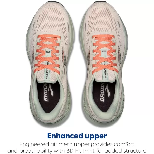 Brooks Womens Adrenaline GTS 23 Supportive Running ShoeWhitecapSurfFlower