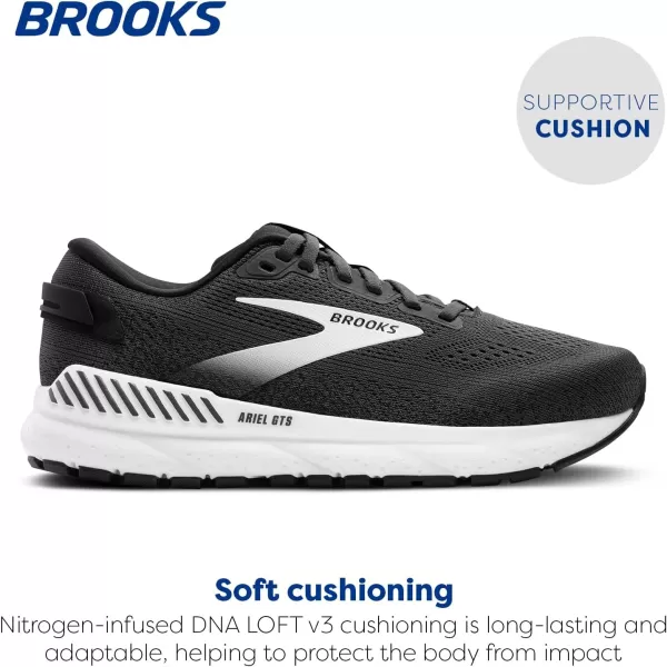 Brooks Womens Ariel GTS 24 Supportive Running ampamp Walking ShoeEbonyBlackWhite