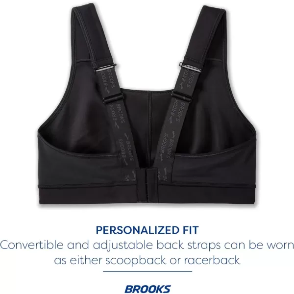 Brooks Womens Convertible 20 Sports Bra for High Impact Running Workouts and Sports with Maximum SupportBlack