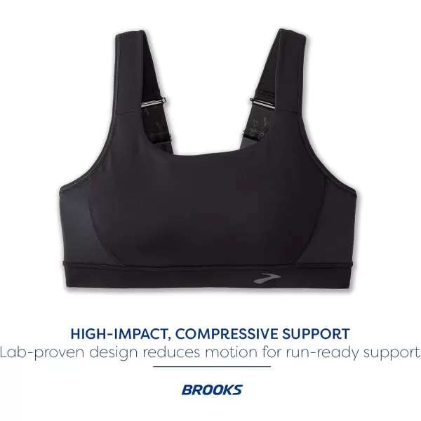 Brooks Womens Convertible 20 Sports Bra for High Impact Running Workouts and Sports with Maximum SupportBlack