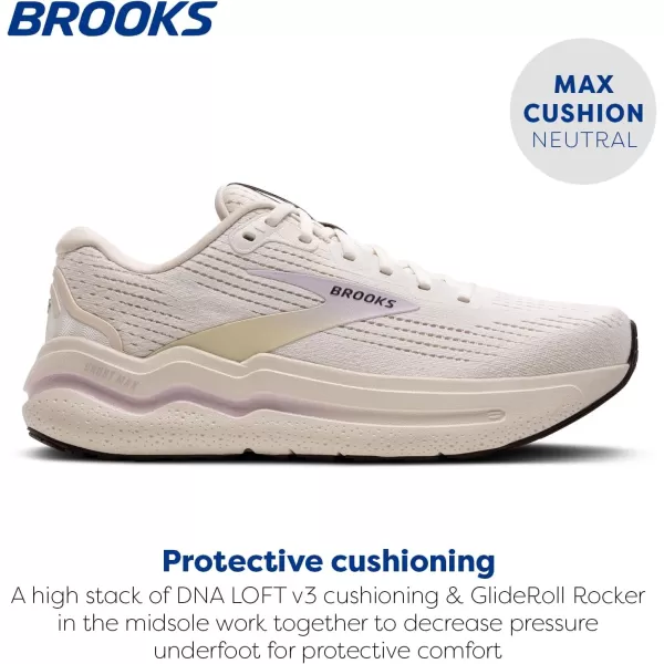 Brooks Womens Ghost Max 2 Neutral Running ampamp Walking ShoeCoconutLavenderCream