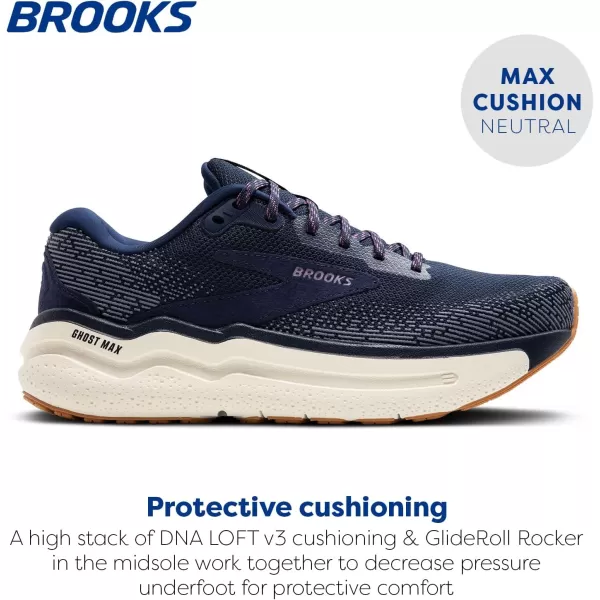 Brooks Womens Ghost Max 2 Neutral Running ampamp Walking ShoePeacoatOrchidCoconut Milk