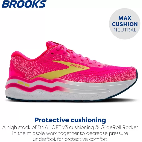 Brooks Womens Ghost Max 2 Neutral Running ampamp Walking ShoePinkLemon TonicPink