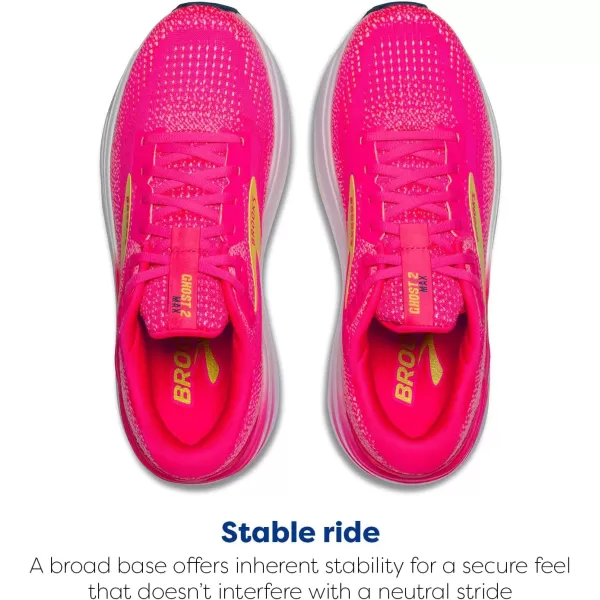 Brooks Womens Ghost Max 2 Neutral Running ampamp Walking ShoePinkLemon TonicPink