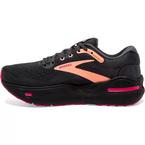 Brooks Womens Ghost Max Cushion Neutral Running ampamp Walking ShoeBlackPapayaRaspberry