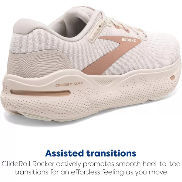 Brooks Womens Ghost Max Cushion Neutral Running ampamp Walking ShoeCrystal GrayWhiteTuscany