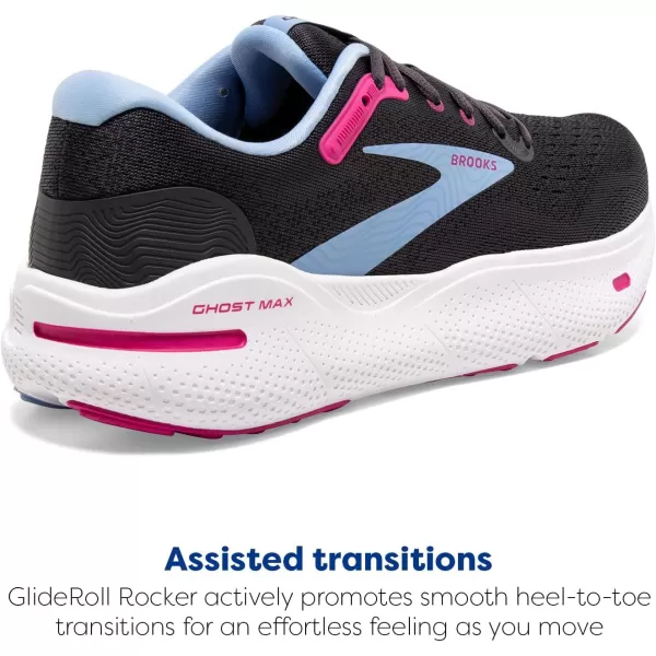 Brooks Womens Ghost Max Cushion Neutral Running ampamp Walking ShoeEbonyOpen AirLilac Rose