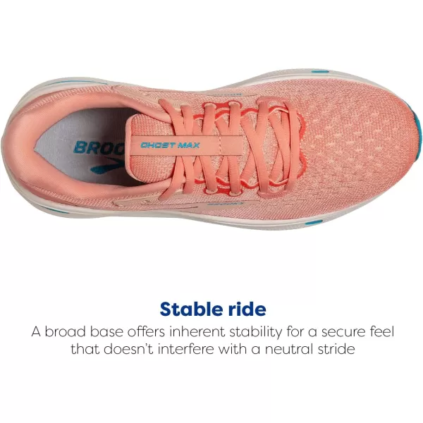 Brooks Womens Ghost Max Cushion Neutral Running ampamp Walking ShoePapayaApricotBlue
