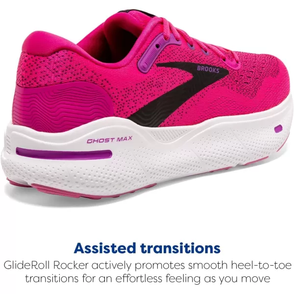Brooks Womens Ghost Max Cushion Neutral Running ampamp Walking ShoePink GloPurpleBlack