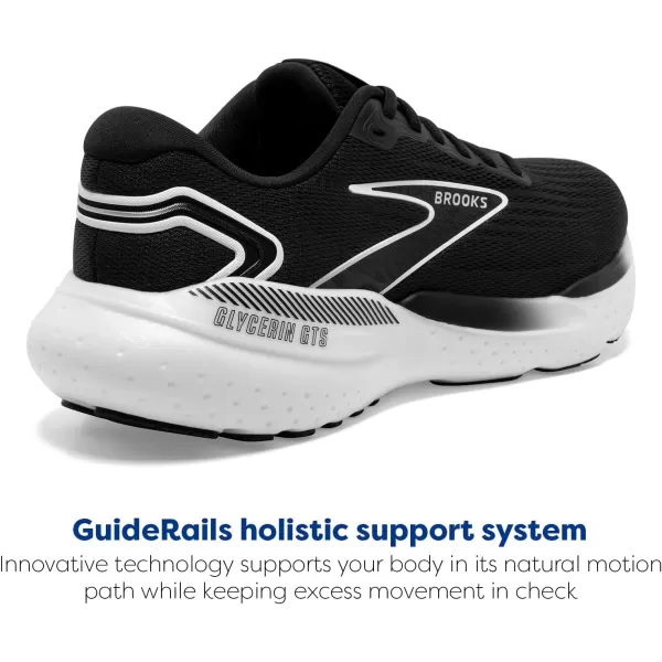 Brooks Womens Glycerin GTS 21 Supportive Running ShoeBlackGreyWhite