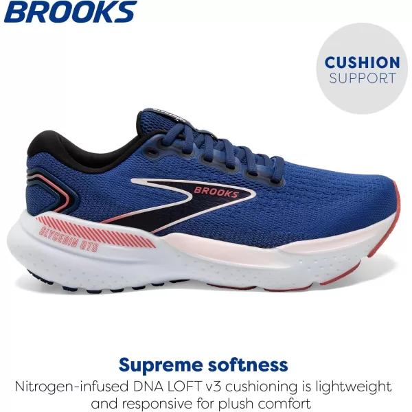 Brooks Womens Glycerin GTS 21 Supportive Running ShoeBlueIcy PinkRose