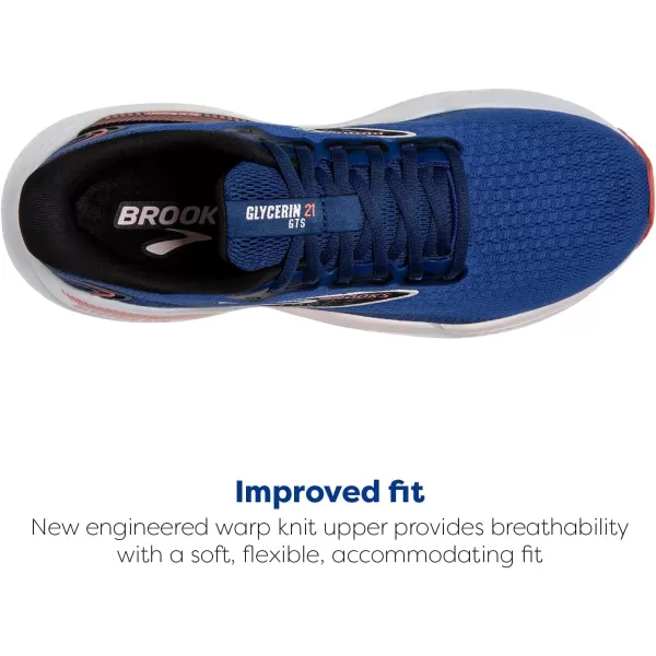 Brooks Womens Glycerin GTS 21 Supportive Running ShoeBlueIcy PinkRose