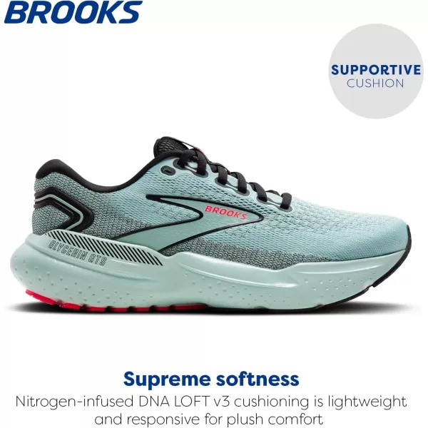 Brooks Womens Glycerin GTS 21 Supportive Running ShoeCloudBlackPink