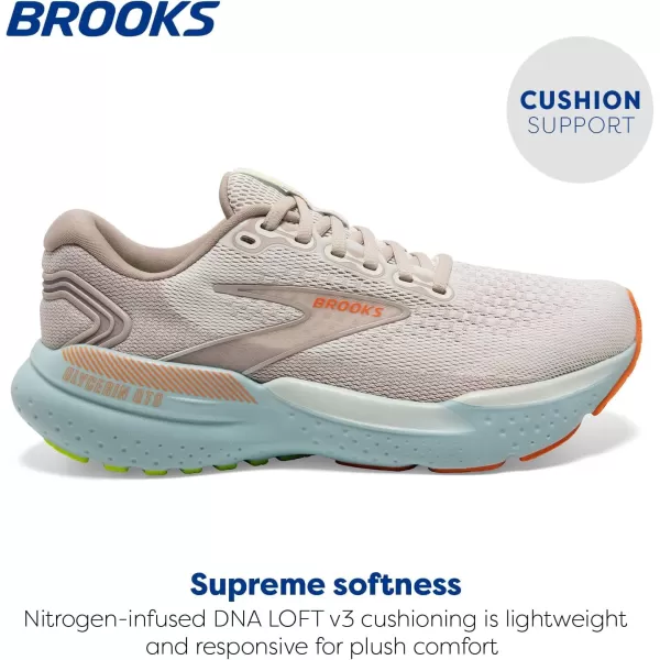 Brooks Womens Glycerin GTS 21 Supportive Running ShoeCoconutAquaAutumn Sunset