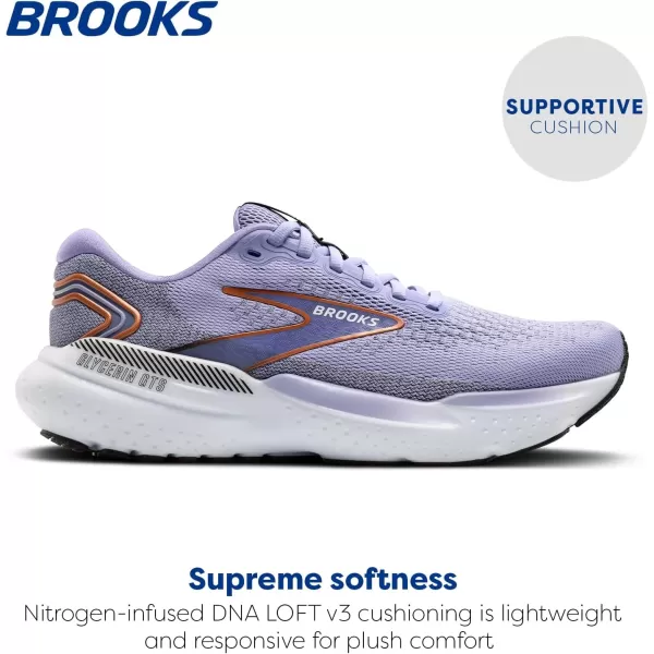 Brooks Womens Glycerin GTS 21 Supportive Running ShoeLavenderBlackCopper
