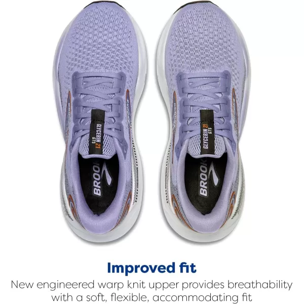 Brooks Womens Glycerin GTS 21 Supportive Running ShoeLavenderBlackCopper