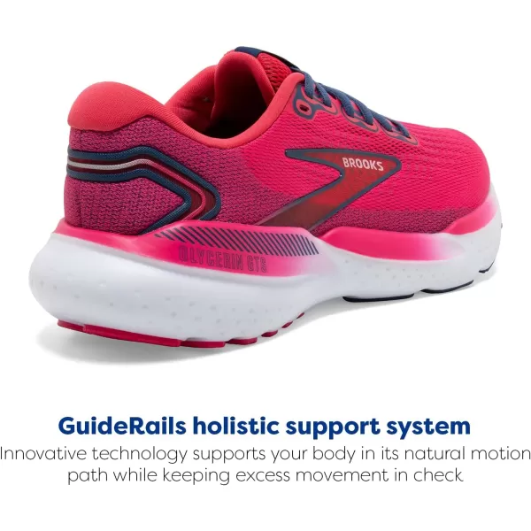 Brooks Womens Glycerin GTS 21 Supportive Running ShoeRaspberryEstate Blue