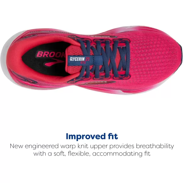 Brooks Womens Glycerin GTS 21 Supportive Running ShoeRaspberryEstate Blue