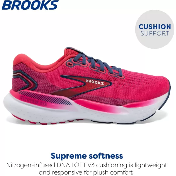 Brooks Womens Glycerin GTS 21 Supportive Running ShoeRaspberryEstate Blue