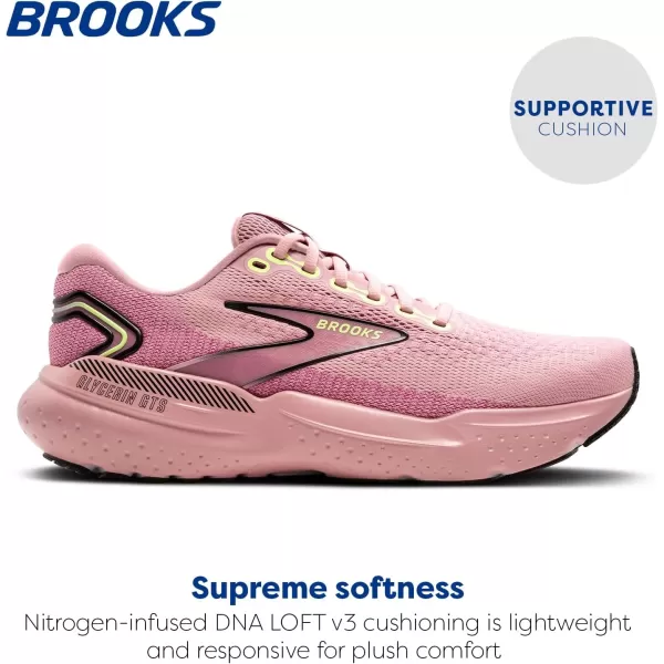 Brooks Womens Glycerin GTS 21 Supportive Running ShoeZephyrVioletGreen
