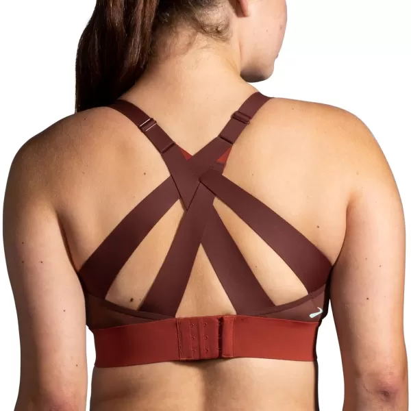 Brooks Womens Interlace Sports Bra for High Impact Running Workouts ampamp Sports with Maximum SupportCopperRun Raisin