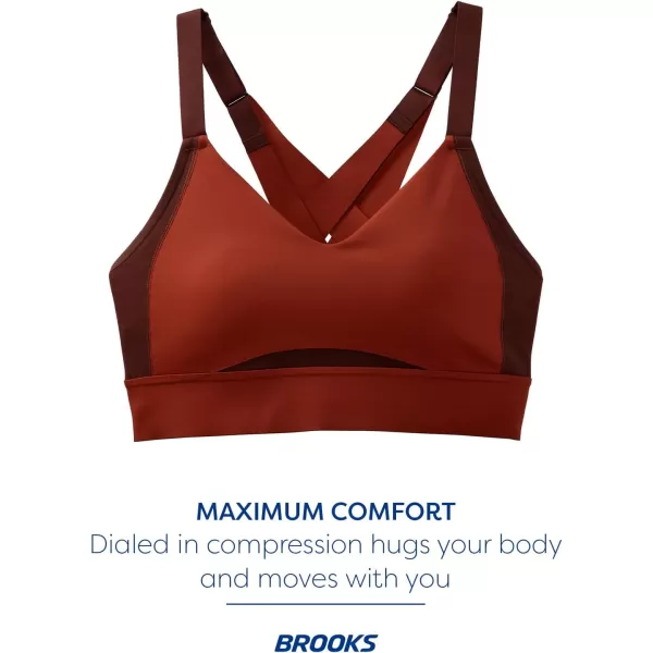 Brooks Womens Interlace Sports Bra for High Impact Running Workouts ampamp Sports with Maximum SupportCopperRun Raisin