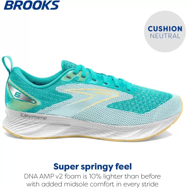 Brooks Womens Levitate 6 Neutral Running ShoeAruba BlueYellow