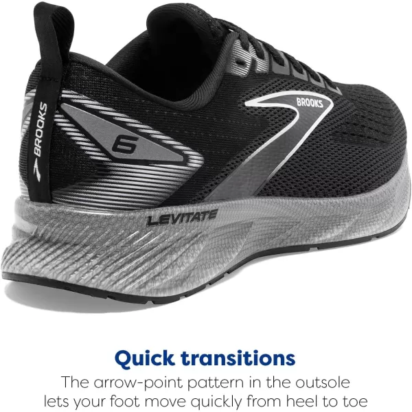 Brooks Womens Levitate 6 Neutral Running ShoeBlackBlackened PearlWhite