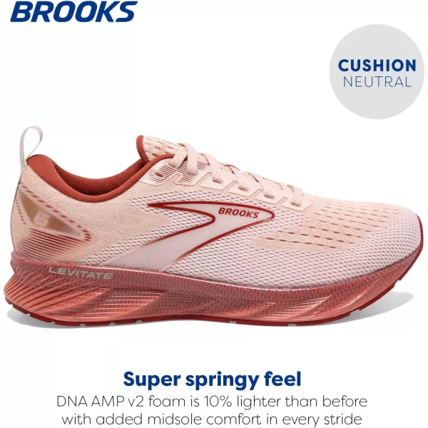 Brooks Womens Levitate 6 Neutral Running ShoePeach WhipPink