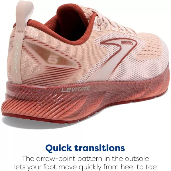 Brooks Womens Levitate 6 Neutral Running ShoePeach WhipPink