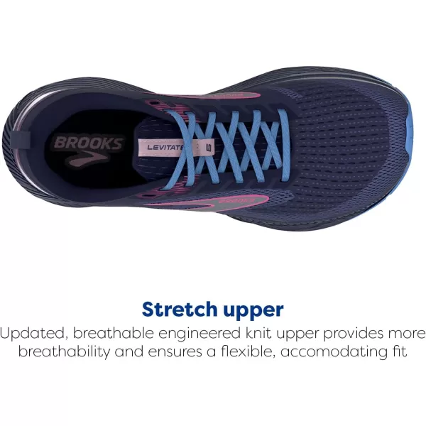 Brooks Womens Levitate 6 Neutral Running ShoePeacoatPink LadyLilac Rose