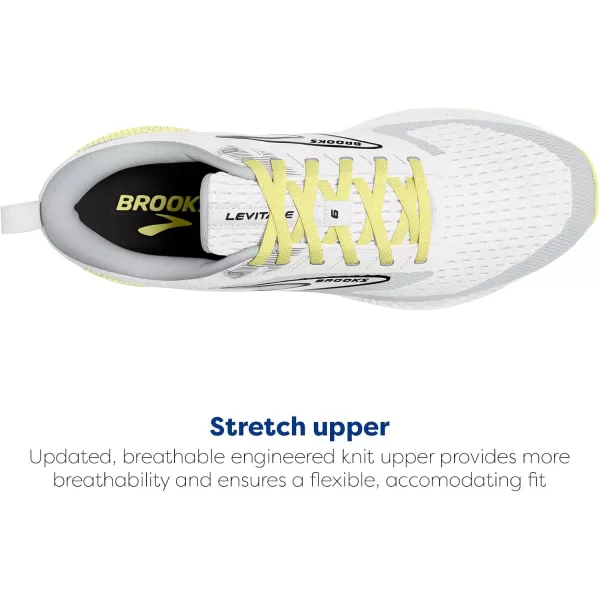 Brooks Womens Levitate 6 Neutral Running ShoeWhiteOysterYellow