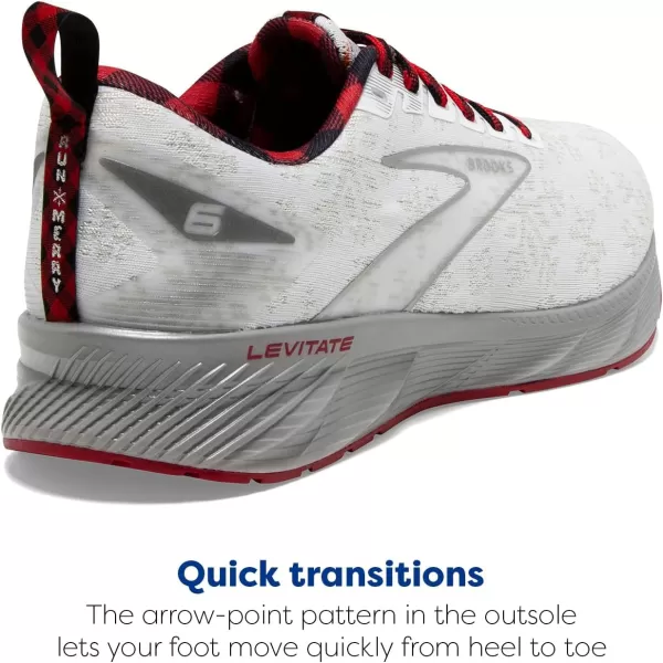 Brooks Womens Levitate 6 Neutral Running ShoeWhiteRedSilver