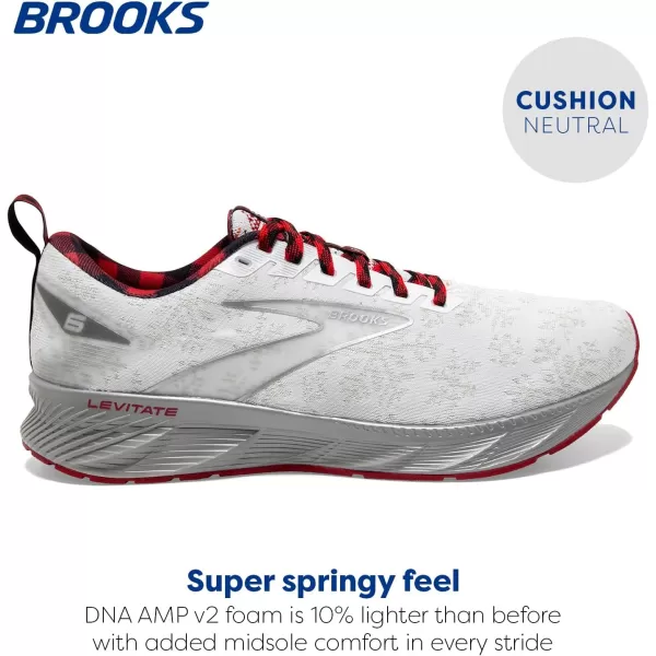Brooks Womens Levitate 6 Neutral Running ShoeWhiteRedSilver