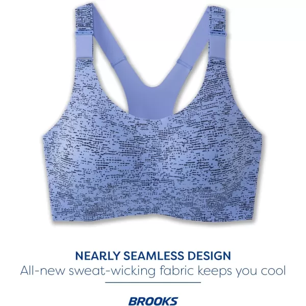 Brooks Womens Racerback 20 Sports Bra for High Impact Running Workouts ampamp Sports with Maximum SupportBlue Lavender Terrain Print