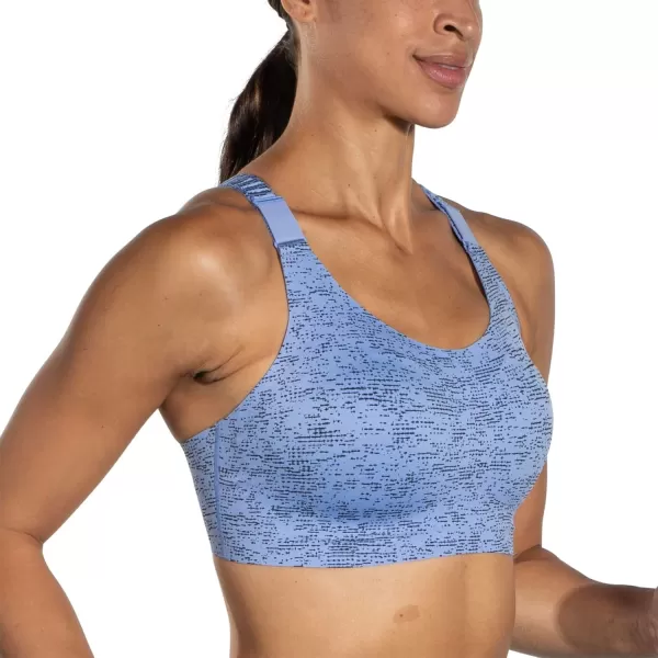 Brooks Womens Racerback 20 Sports Bra for High Impact Running Workouts ampamp Sports with Maximum SupportBlue Lavender Terrain Print