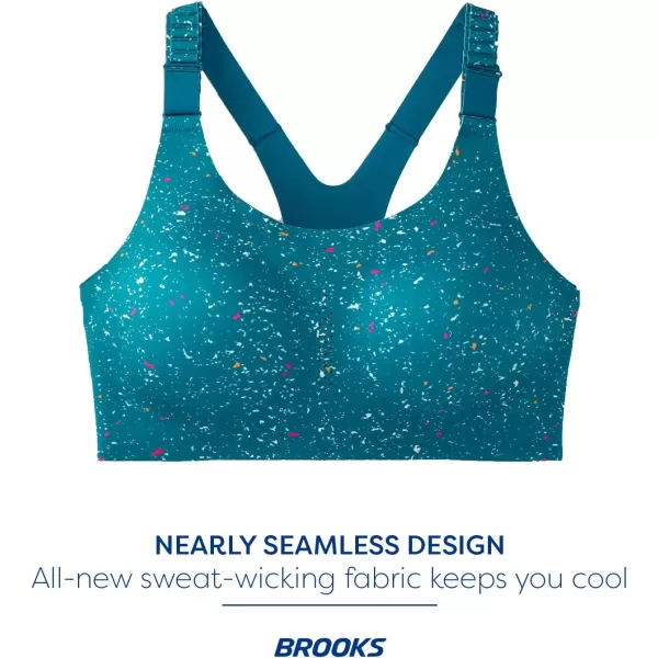 Brooks Womens Racerback 20 Sports Bra for High Impact Running Workouts ampamp Sports with Maximum SupportLagoon Speckle Print